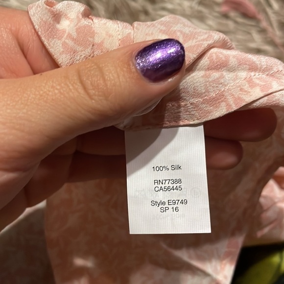 Madewell Light Pink Silk Short‎ Sleeve Sleeveless Top - Picture 6 of 8